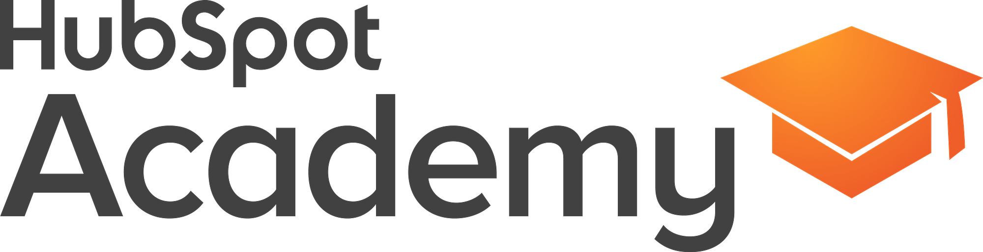 HubSpot Academy logo with a modern design. HubSpot Academy is a platform that offers online courses and resources for digital marketing and skills development. The background is plain white, creating a clean and focused learning environment.